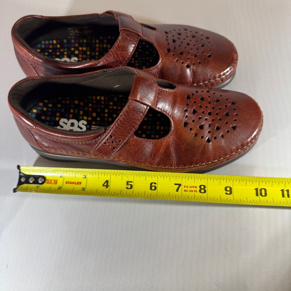 SAS Mary Jane Brown Leather 7.5 Academia Lolita US Tripad Comfort Shoes Y2K 90s - Picture 9 of 13